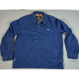 Vintage Alligator Jacket Mens 40 Blue Plaid Lined Harrington Golf Rain Shell